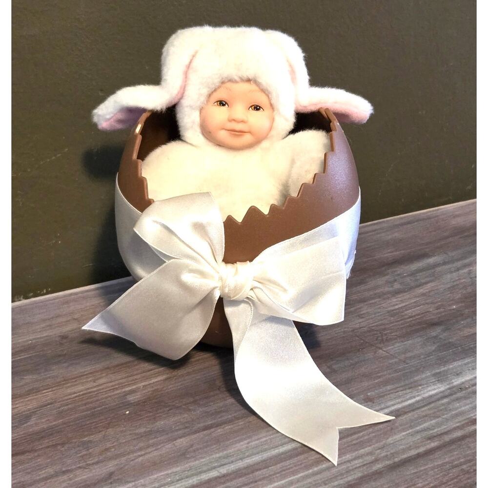 Anne Geddes Baby Bunny Doll in Easter Egg Vintage Y2k Stuffy